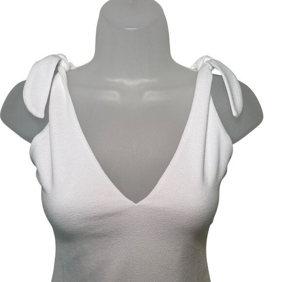 Show Me Your Mumu Kylo White Bodysuit Size Small NWT Tie Strap V-Neck - Picture 3 of 6